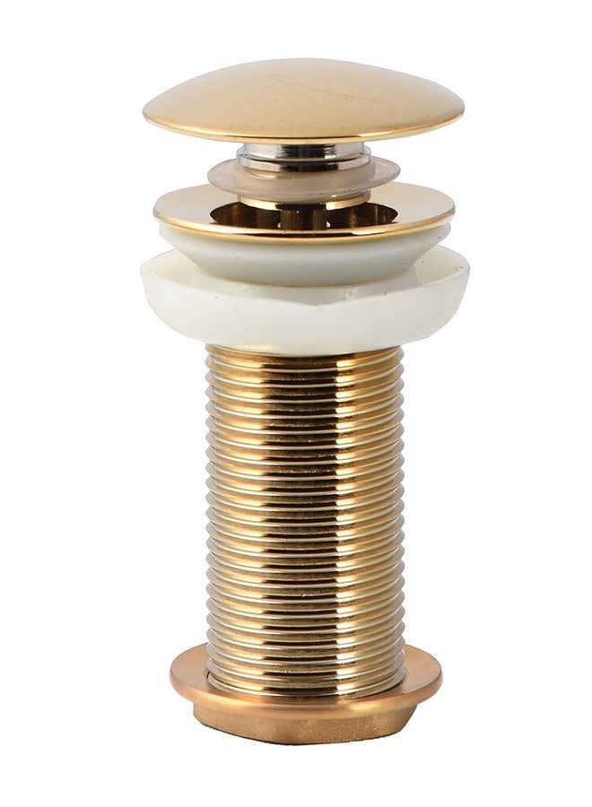 WALLMATE صنبور تصريف حوض غسيل الحمام/حوض غسيل سطحي من النحاس الأصفر من WALLMATE، بقطر 4 بوصات، ملولب بالكامل، مزود بصمام تدفق 32 مم (نوع التركيب السطحي) (ذهبي) - Image 2